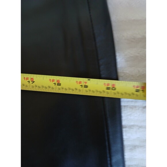Belle Sport Womens Genuine Leather Pants Black Size 8 Straight Leg Elegant - Picture 9 of 12